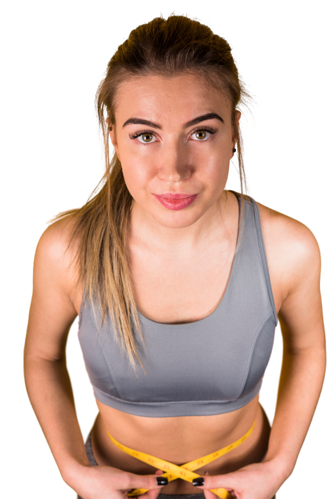 Person measuring progress during a weight loss journey Person measuring progress during a weight loss journey